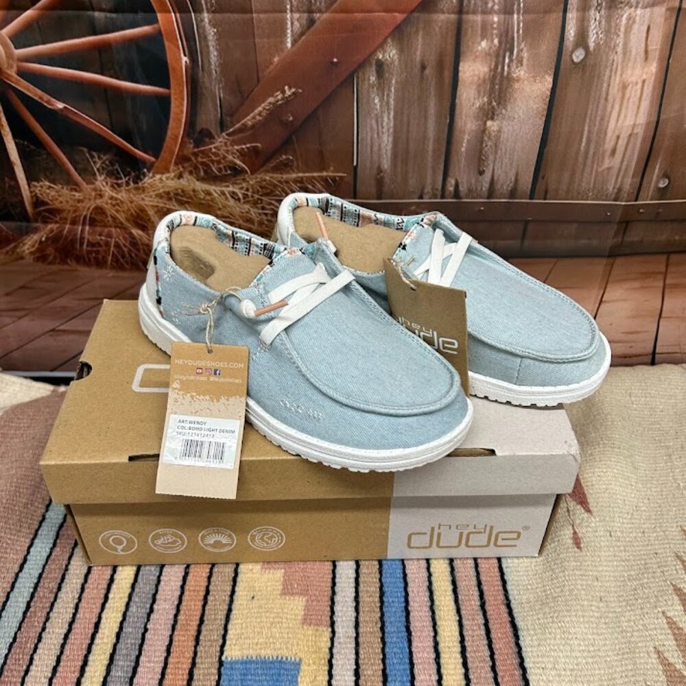 Women's Hey Dude Wendy Boho Light Denim Shoe - Picture 2 of 4